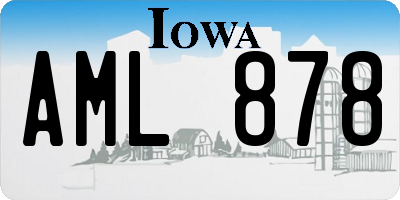 IA license plate AML878