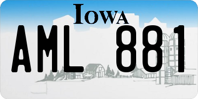 IA license plate AML881