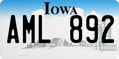 IA license plate AML892