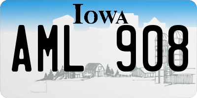 IA license plate AML908