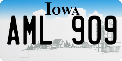 IA license plate AML909