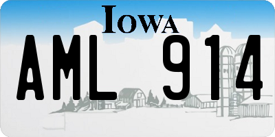 IA license plate AML914