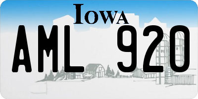 IA license plate AML920