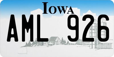 IA license plate AML926