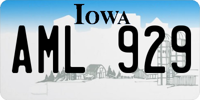 IA license plate AML929