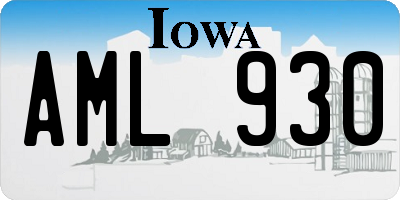 IA license plate AML930