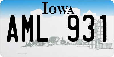 IA license plate AML931