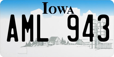 IA license plate AML943