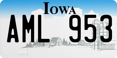 IA license plate AML953