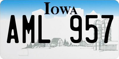IA license plate AML957
