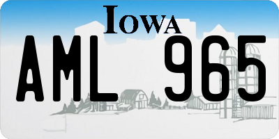 IA license plate AML965