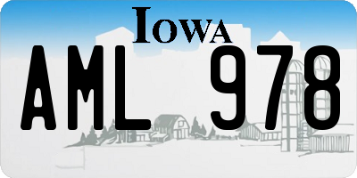 IA license plate AML978