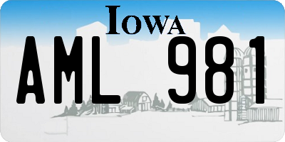 IA license plate AML981