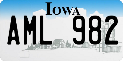 IA license plate AML982