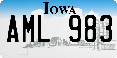 IA license plate AML983
