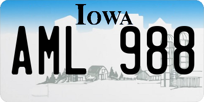IA license plate AML988