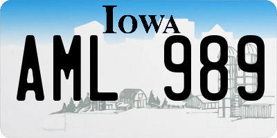 IA license plate AML989