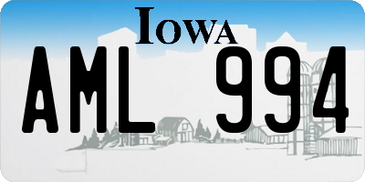 IA license plate AML994