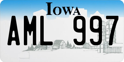 IA license plate AML997