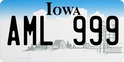 IA license plate AML999