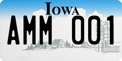 IA license plate AMM001