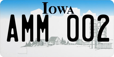 IA license plate AMM002