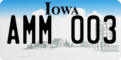 IA license plate AMM003