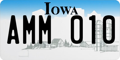 IA license plate AMM010