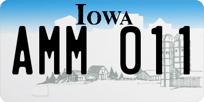 IA license plate AMM011