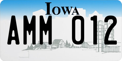 IA license plate AMM012