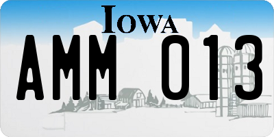 IA license plate AMM013