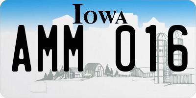 IA license plate AMM016