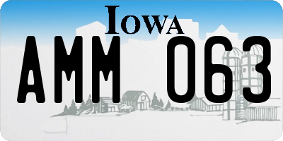 IA license plate AMM063