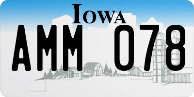 IA license plate AMM078