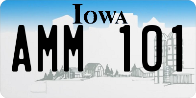 IA license plate AMM101