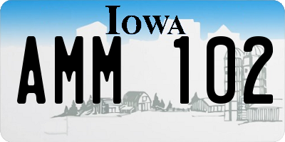 IA license plate AMM102