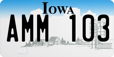IA license plate AMM103