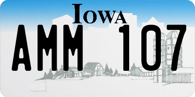 IA license plate AMM107