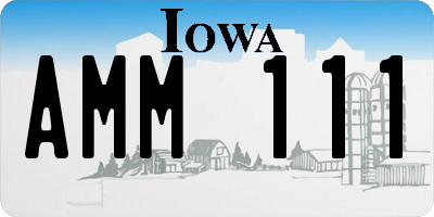 IA license plate AMM111