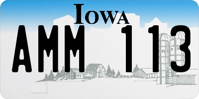 IA license plate AMM113