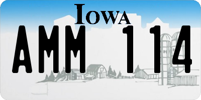 IA license plate AMM114