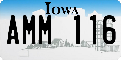 IA license plate AMM116