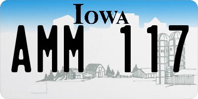 IA license plate AMM117