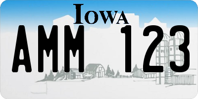 IA license plate AMM123