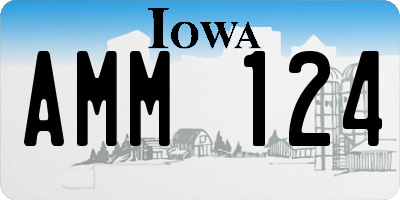 IA license plate AMM124
