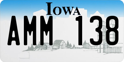 IA license plate AMM138
