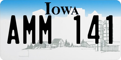 IA license plate AMM141