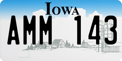 IA license plate AMM143
