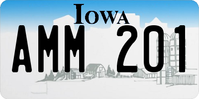 IA license plate AMM201
