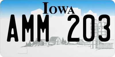 IA license plate AMM203